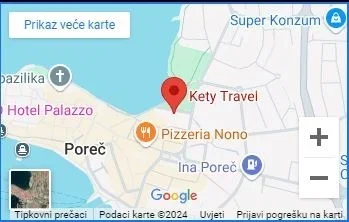 Google karta Poreča s oznakom Kety Travel